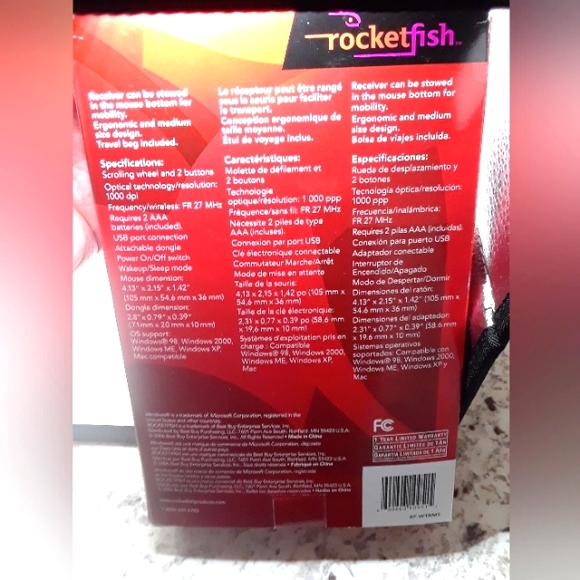 Rocket Fish Wireless Optical  Travel  Computer -LapTop Mouse  New in Box - Picture 4 of 6